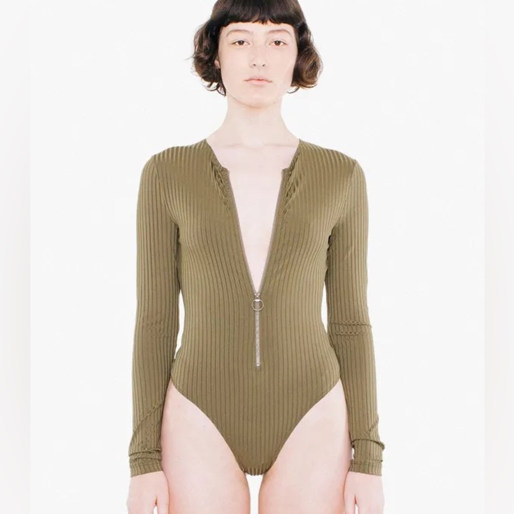 American Apparel Zip Up Bodysuit
